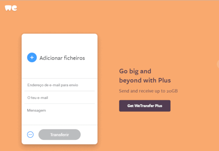 we transfer enviar arquivo grande