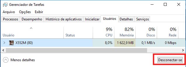 desconectar-se no windows