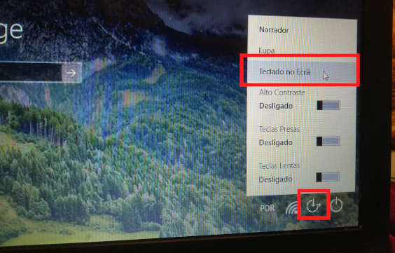 teclado virtual no login do windows