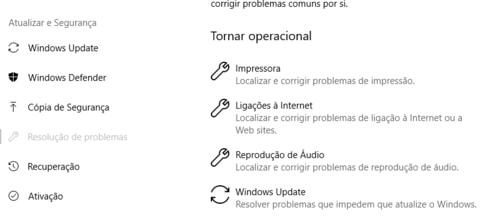 resolução de problemas windows update