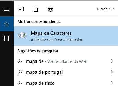 mapa de caracteres