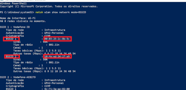 redes detectadas pelo windows