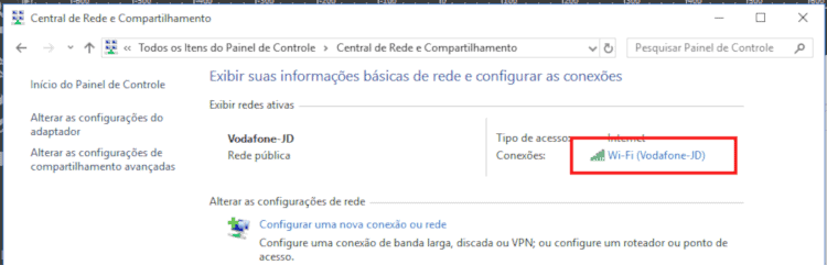 Central de Rede e Compartilhamento