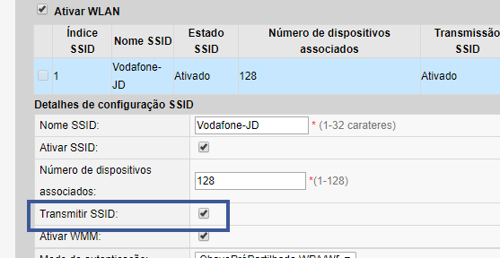 transmitir ssid do router