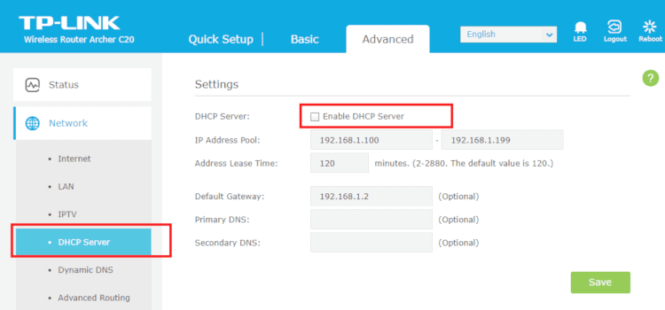 dhcp server