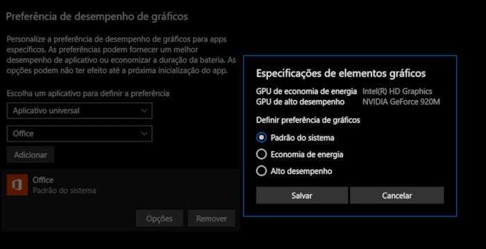 definir gpu no windows 10