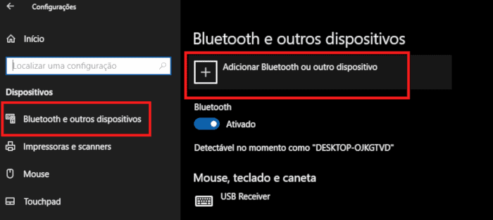 adicionar bluetooth no windows 10