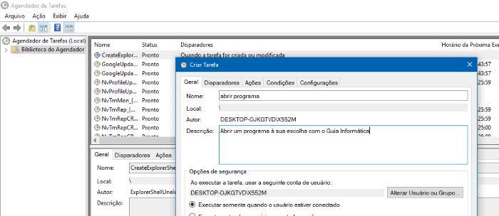 criar tarefa no windows