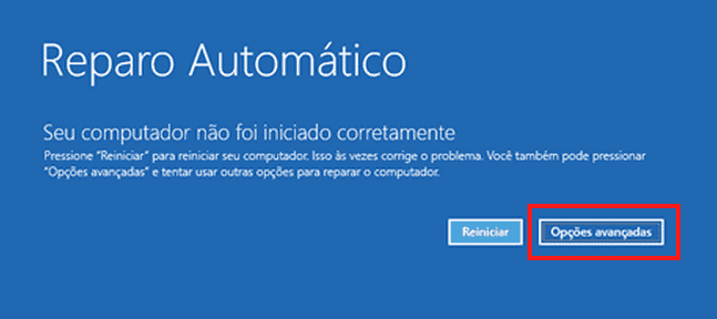 reparo automatico do windows 10