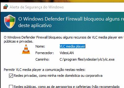 vlc firewall do windows