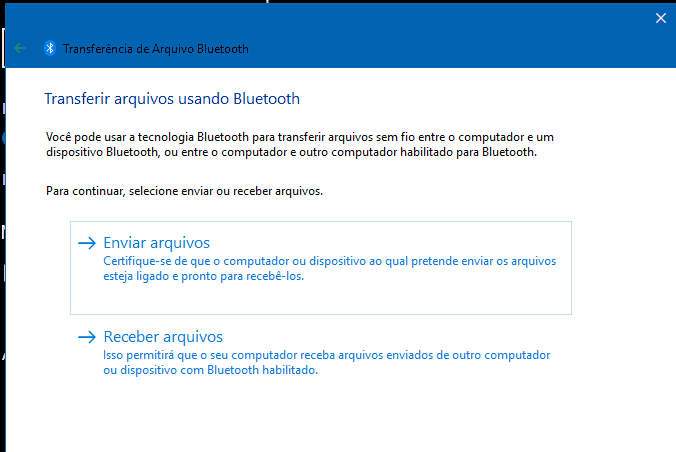 enviar e receber arquivos bluetooth no windows 10