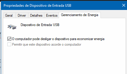 o computador pode desligar o dispositivo para economizar energia