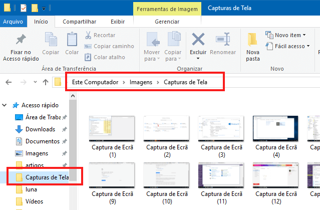 capturas de tela do windows