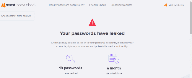 avast hack check