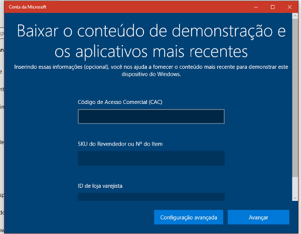 código de Acesso Comercial (CAC), o SKU do Revendedor, e o ID de Loja varejista