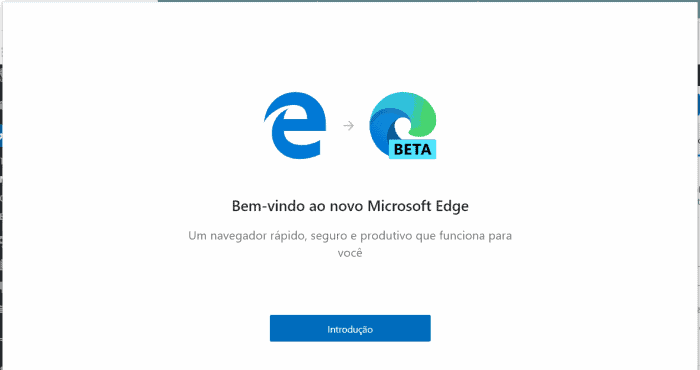 bem vindo edge chromium