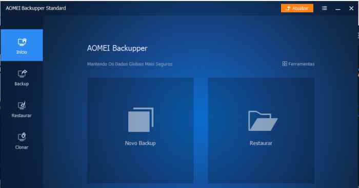 aomei backupper fazer o backup