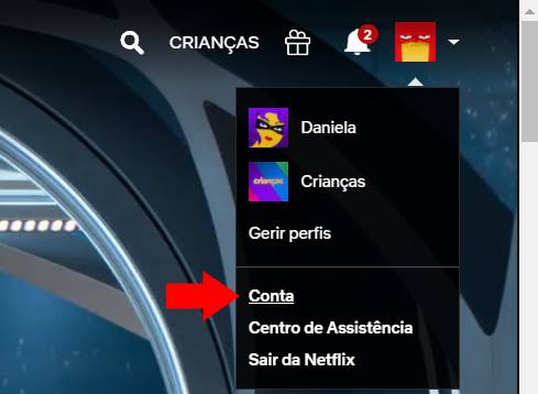 opções de conta netflix