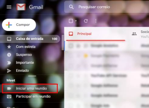 Como iniciar videoconferência do Google Meet através do Gmail