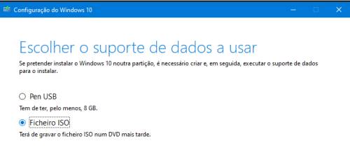 criar um suporte de instalação do windows pen usb ou ficheiro iso