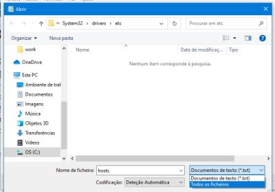 abrir arquivo hosts do windows