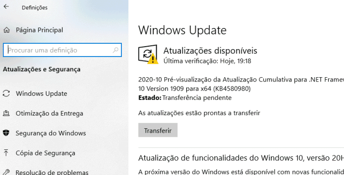 windows update transferir