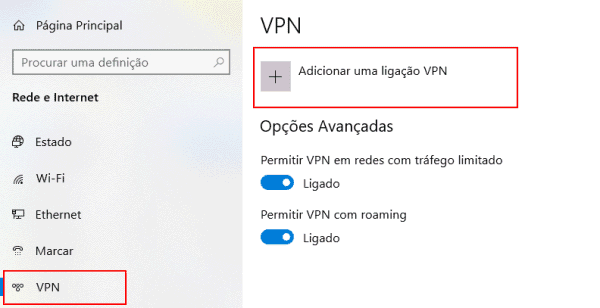 adicionar uma vpn no windows 10