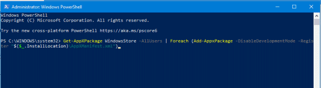 reinstalar a microsoft store pelo PowerShell