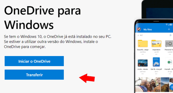 baixar o onedrive