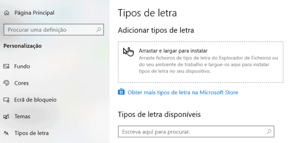 adicionar tipos de letra no windows