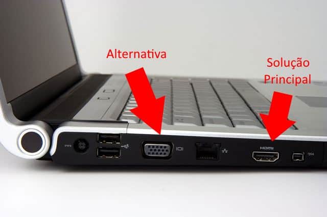 hdmi ou vga Como conectar o notebook na TV