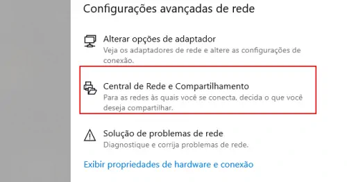 Alterar as configurações de compartilhamento avançadas