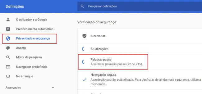 senhas no chrome