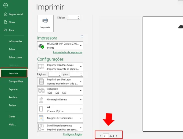 imprimir no excel