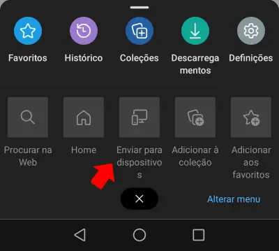 enviar para dispositivos microsoft edge