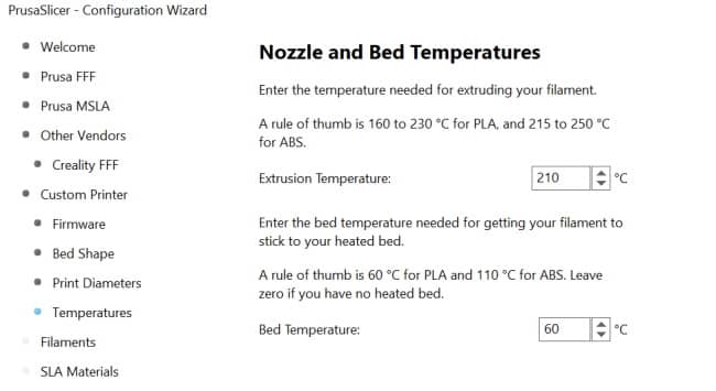 temperaturas de impressão 3d