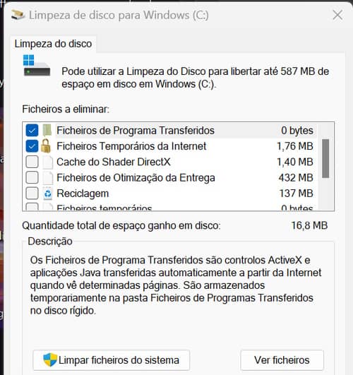 limpeza do disco no windows
