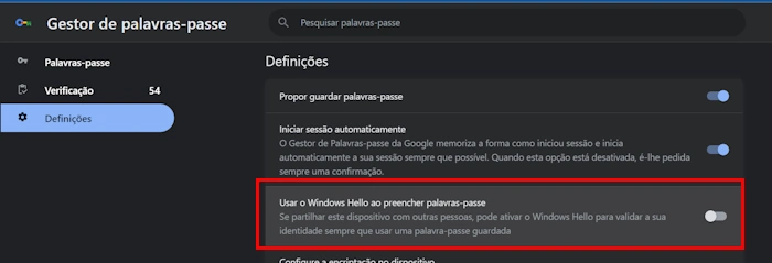 windows hello google chrome