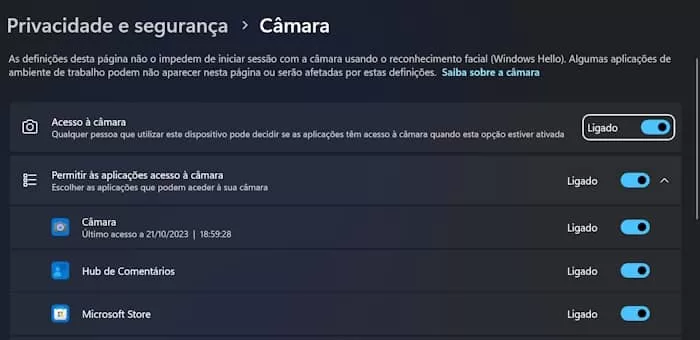 testar se a Webcam está a funcionar