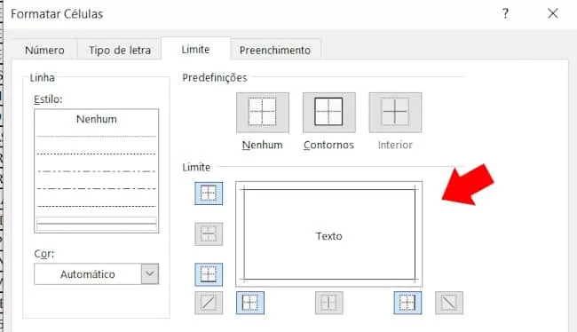 Adicionar Borda Automaticamente no Excel