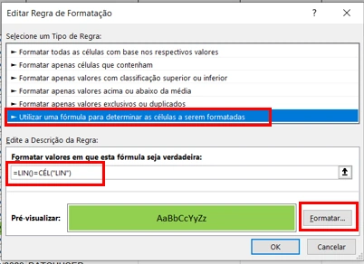 formatação condicional excel