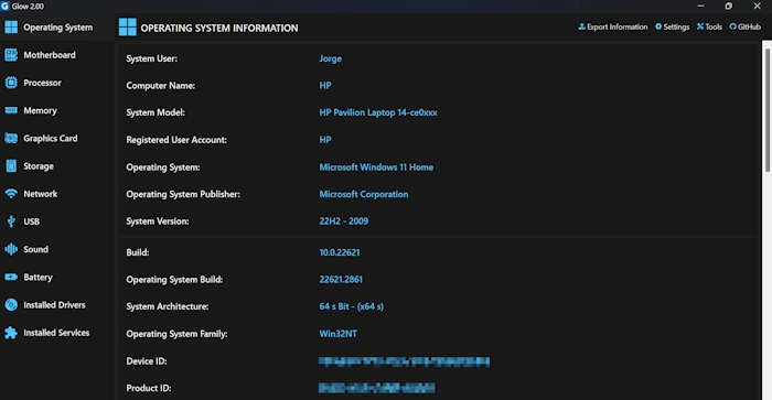 Ver as Configurações do PC (detalhadamente) - glow