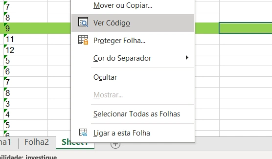 ver código fonte de planilha vba